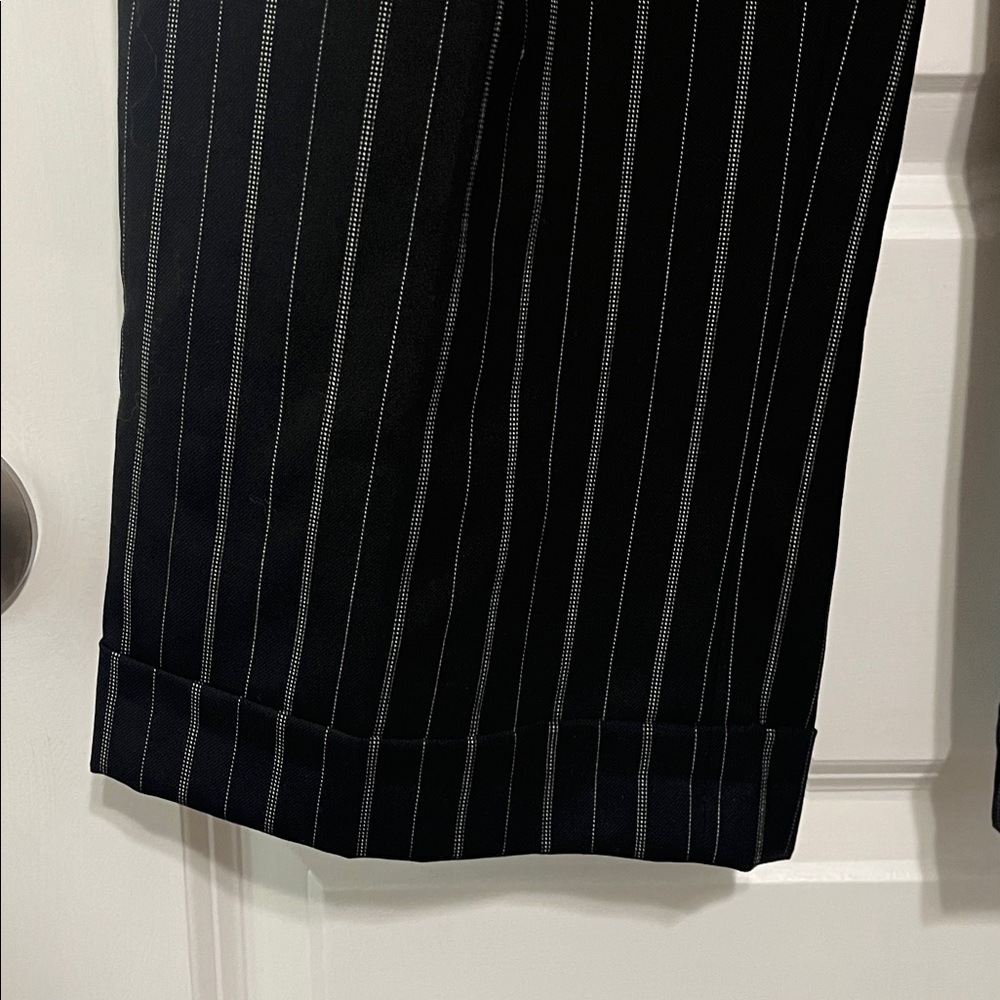 Lauren Ralph Lauren Pinstripe Wool Crepe Wide Leg Pant Sz 4P - Picture 5 of 11